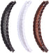 Hair Clip - 3 Pieces - Hair Clip - Hair Clip - Hairpin - Banana Clip - Hairpins Women - Double Comb Long Hair Clips - For Fine Thick Hair - Brown/Black/White