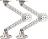 Flap hinge - 2 pieces - Stop hinge - Furniture hinge - Cabinet hinge - Overlay hinge - Flap supports - Lid support hinge - Zinc alloy - Silver - Nickel plated - With screws and Allen key - for kitchen, cabinet lift door