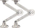 Flap hinge - 2 pieces - Stop hinge - Furniture hinge - Cabinet hinge - Overlay hinge - Flap supports - Lid support hinge - Zinc alloy - Silver - Nickel plated - With screws and Allen key - for kitchen, cabinet lift door