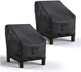 Waterproof Chair Cover - Set of 2 - Garden Chair Cover - Protective Cover for Garden Furniture - Garden Furniture Cover - Garden Chair Cover - 96 x 79 x 74 cm - For Outdoor Use in the Garden, Balcony or Terrace - Black - 210D Oxford Cloth - Waterproof - D
