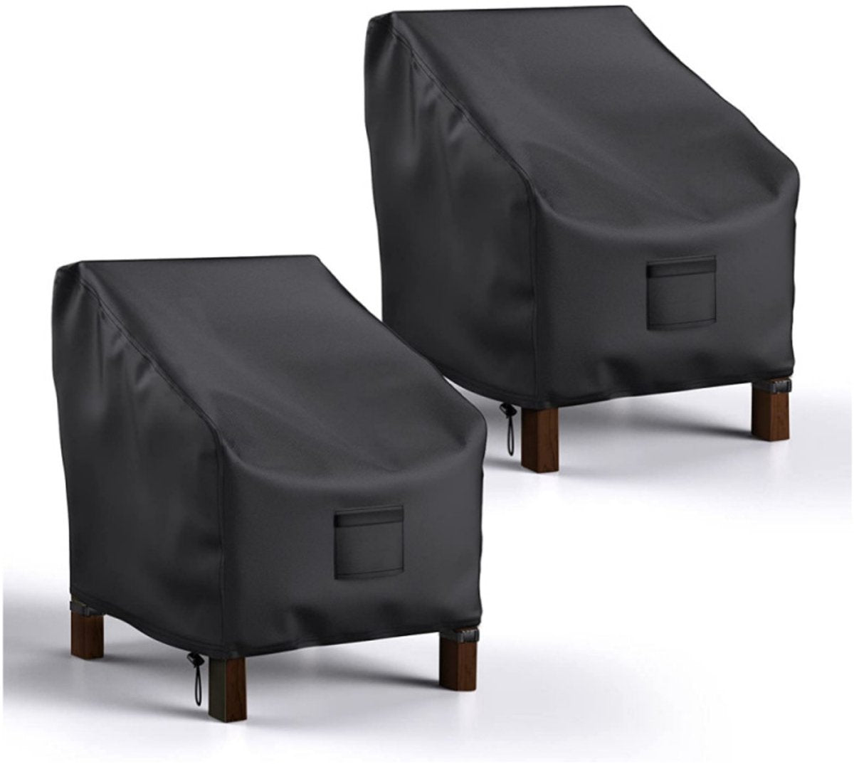 Waterproof Chair Cover - Set of 2 - Garden Chair Cover - Protective Cover for Garden Furniture - Garden Furniture Cover - Garden Chair Cover - 96 x 79 x 74 cm - For Outdoor Use in the Garden, Balcony or Terrace - Black - 210D Oxford Cloth - Waterproof - D