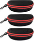 pieces - glasses case - glasses case - sunglasses accessories - Hard glasses case - sunglasses case - for women men - black/red - with plastic carabiner - Zipper - 17x8x6cm - EVA - wearable protection