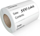 500 Pieces - Freezer Labels - Freezer Stickers - Food Labels - Best Before Labels - Labels - 2.5*5cm - Writable - For Containers, Boxes, Bags