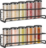 2 pieces - Wall spice rack - hanging - Wall rack - kitchen spice rack - hanging organizer - spice rack for kitchen cupboard - Spice Rack - Hanging spice rack - Black - 29*6.5*6.5cm