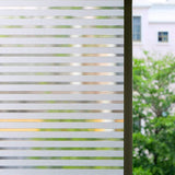 Window film - Easy installation - Glue-free adhesive film for windows and bathrooms - Static - 45cm*4M - 1/2 matte stripes - PVC - Translucent