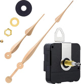 Quartz Clock Movement - Buy and Replace New Loose Clock Movement - High Torque - Long Hands Clock Movement - Gold and Black - Metal - Hour Hand Replacement Clock Movement - For Living Room Decoration, Art Decoration, Office, Bedroom