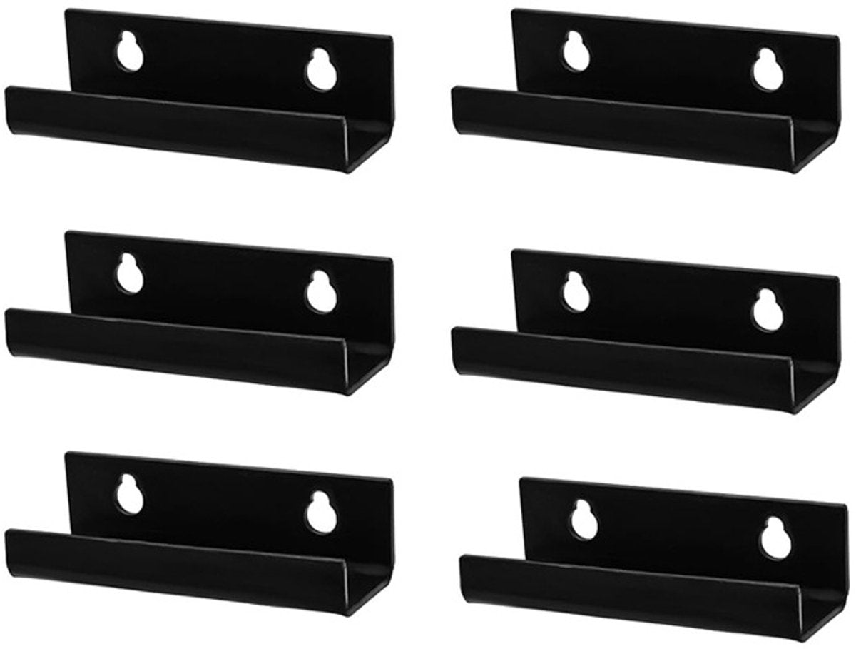 6 pieces - Record holder - Wall mount - 10*3.5*3 cm - Record stand - Record rack - black - Acrylic - Display - Vinyl rack - LP rack