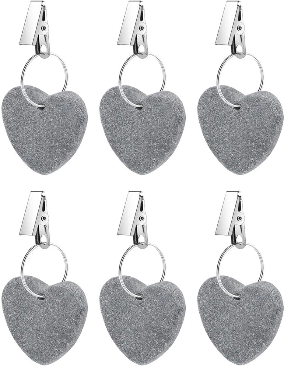 Table Weights - 6 pieces - Heavy Tablecloth Weights - Marble - Tablecloth Weights - Gray