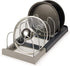 Adjustable Pot Rack - Storage Rack for 7 Pots and Pans - Kitchen Cabinet Organizer Standing - HIP+304 Stainless Steel - Black