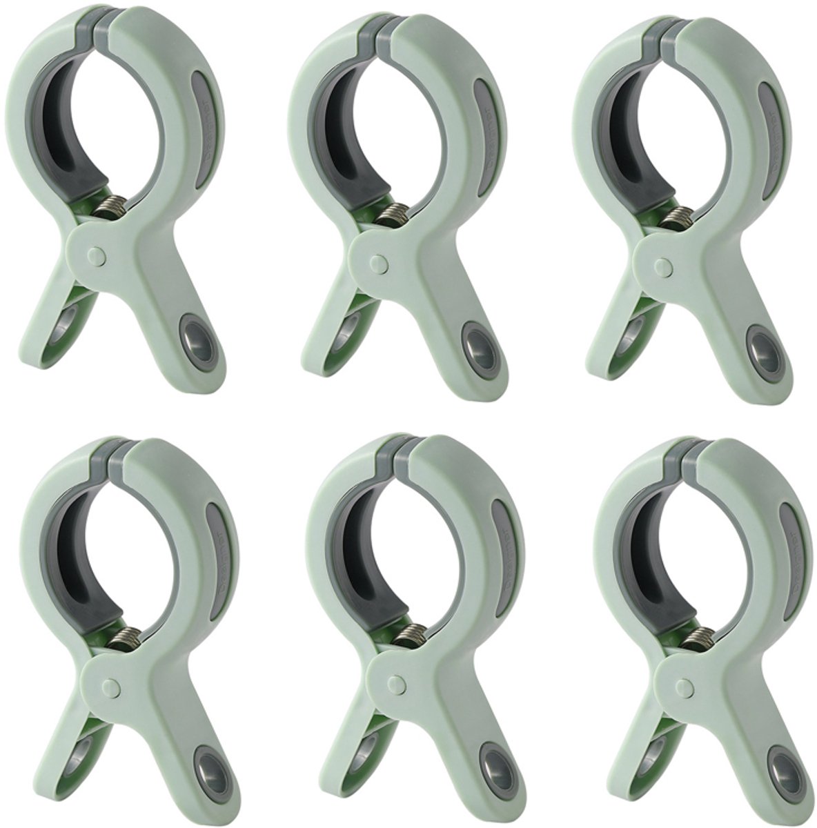 6 Pieces Beach Towel Clips - Plastic Quilt Clips - Clothes Pegs - Large Clothes Peg Towel Pegs - Windproof - Green - For daily laundry, beach towels, bath towels, bed linen and thick clothing