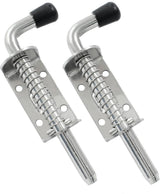Sliding lock - 2 pieces - Sliding bolt - Gate bolt - Door lock - Bolt - Door bolt - Door lock - Plate bolt - 12.8 cm - No screws - Stainless steel - Silver - For shed gate, garden house door, cupboard