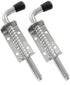 Sliding lock - 2 pieces - Sliding bolt - Gate bolt - Door lock - Bolt - Door bolt - Door lock - Plate bolt - 12.8 cm - No screws - Stainless steel - Silver - For shed gate, garden house door, cupboard