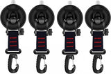 4 pieces - hooks - with suction cup - Powerful Suction Cup Anchor - ABS - Black - Multifunctional - large suction cup - without drilling - for camper, house tent, car awnings, canopies and car cover
