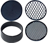 Adjustable plastic garden sieve - 4 in 1 - 12 cm - Compost sieve - Sand sieve - Round - Black - for domestic plants