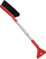 Long Handle Ice Scraper - Car Snow Brush - Plastic - Car Snow Brush with Ice Shovel - Snow Plow - Window Scraper - Defrost Brush - Removable - Winter Accessory - 62cm - Red