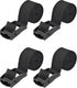 4 pieces - Tension straps - Lashing straps - Fastening straps - 25 MM * 1.5 meters long - Polyester fibers - Black - with buckle - adjustable - for vans, bicycles, trailers, luggage