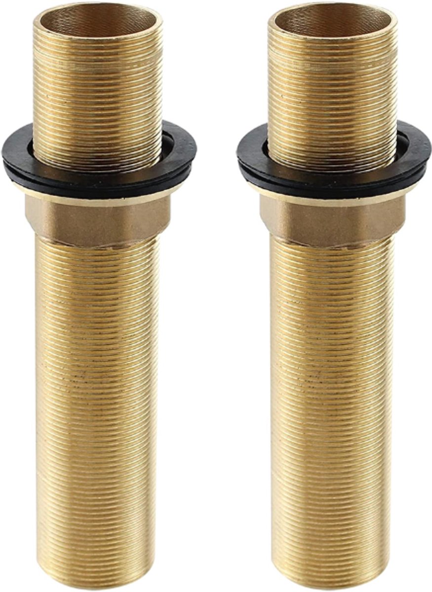 Extension Threaded Pipe - 2 Pieces - M32 x 150mm - Threaded Fasteners - Threaded Connecting Rod - Gold - Copper - For tap installation accessories
