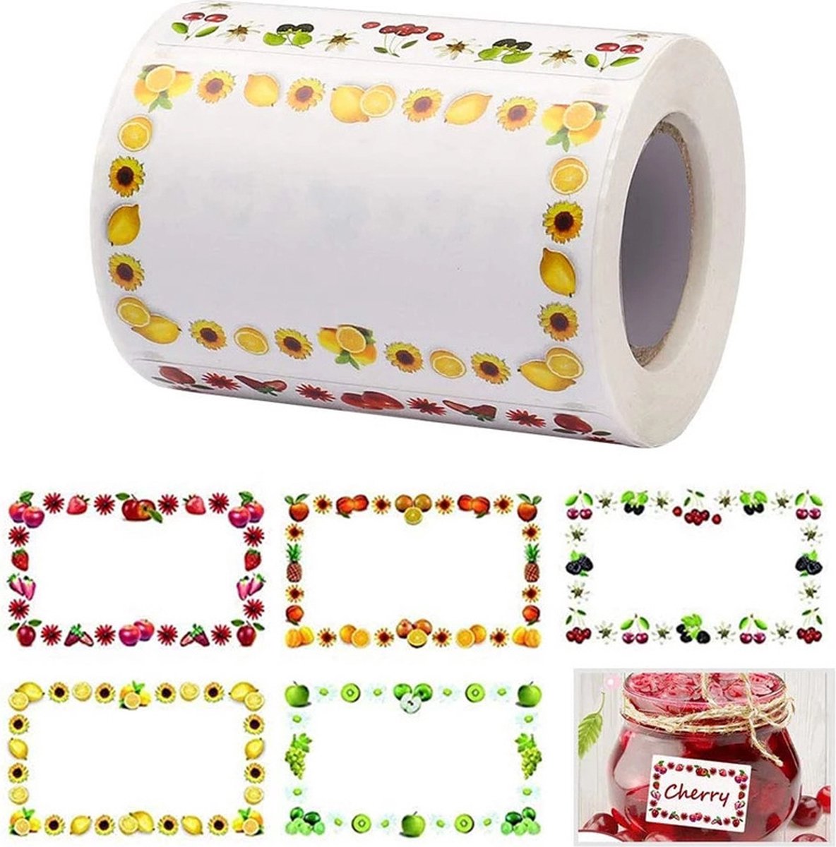 Self-adhesive jam stickers - 250 pieces - Ideal for jam jars - Labels - Kitchen label - spice jar labels