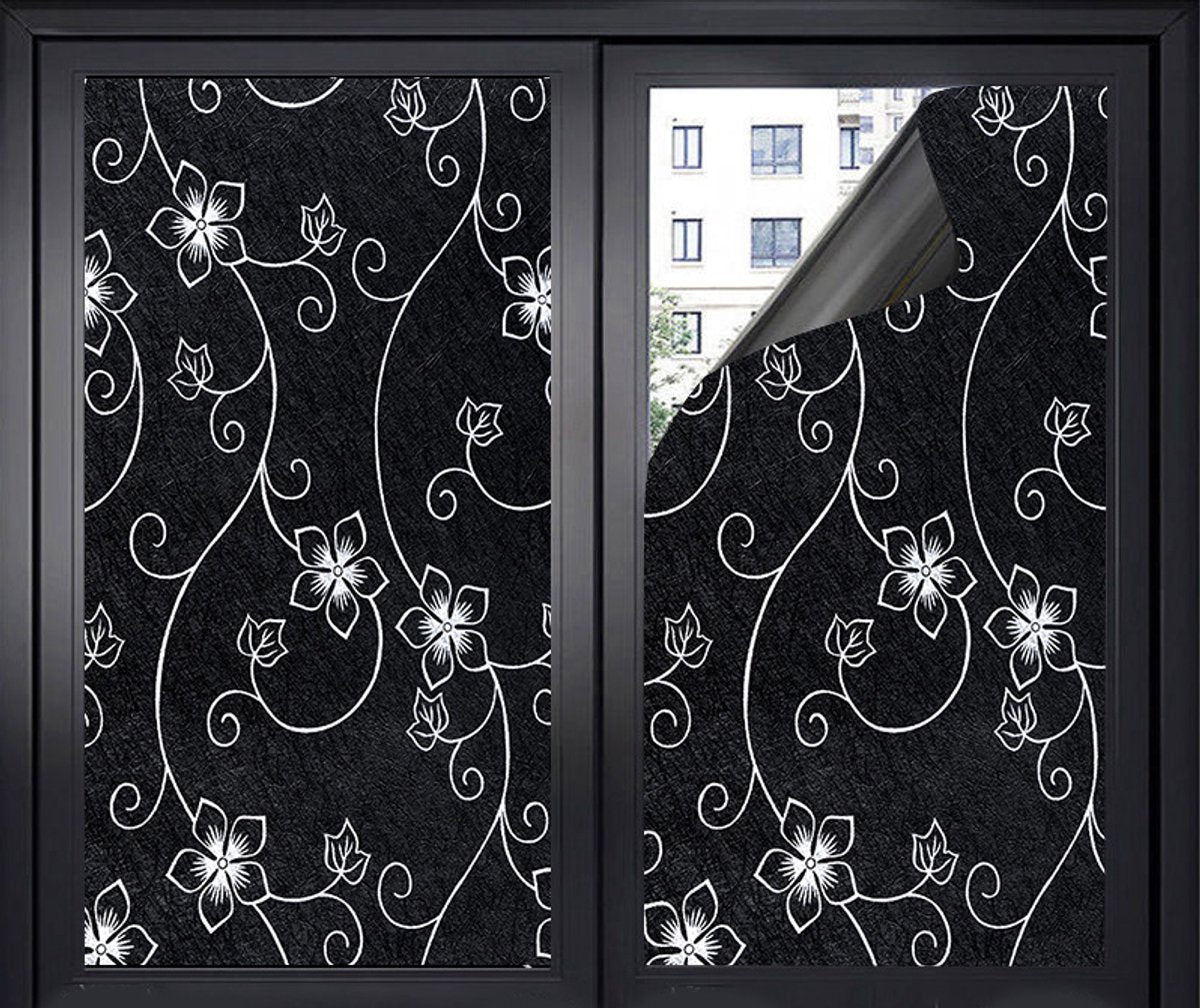 Window Film - Blackout Window Film - Blackout Window Film - Sun Protection - Anti-glare - Adhesive Window Film - Blackout Cloth - Black - Including scraper - Easy installation - Window sticker - 45x100cm - Supplied with self-adhesive backing - C