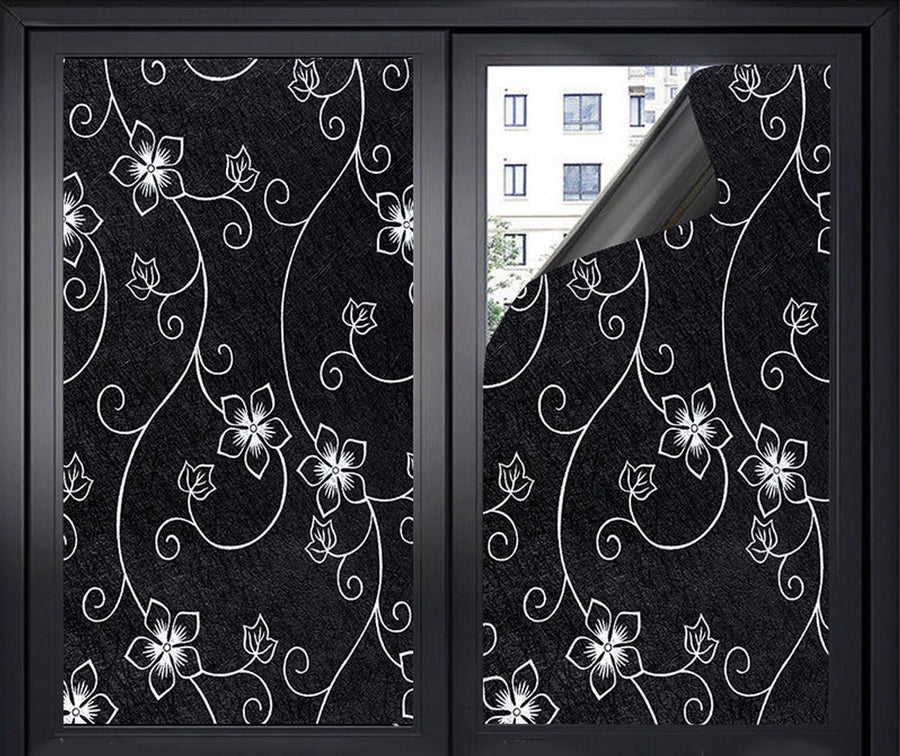 Window Film - Blackout Window Film - Blackout Window Film - Sun Protection - Anti-glare - Adhesive Window Film - Blackout Cloth - Black - Including scraper - Easy installation - Window sticker - 45x100cm - Supplied with self-adhesive backing - C