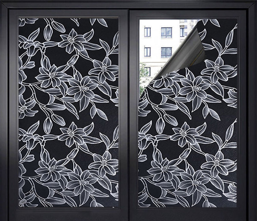Window Film - Blackout Window Film - Blackout Window Film - Sun Protection - Anti-glare - Adhesive Window Film - Blackout Cloth - Black - Including scraper - Easy installation - Window sticker - 45x100cm - Supplied with self-adhesive backing - D