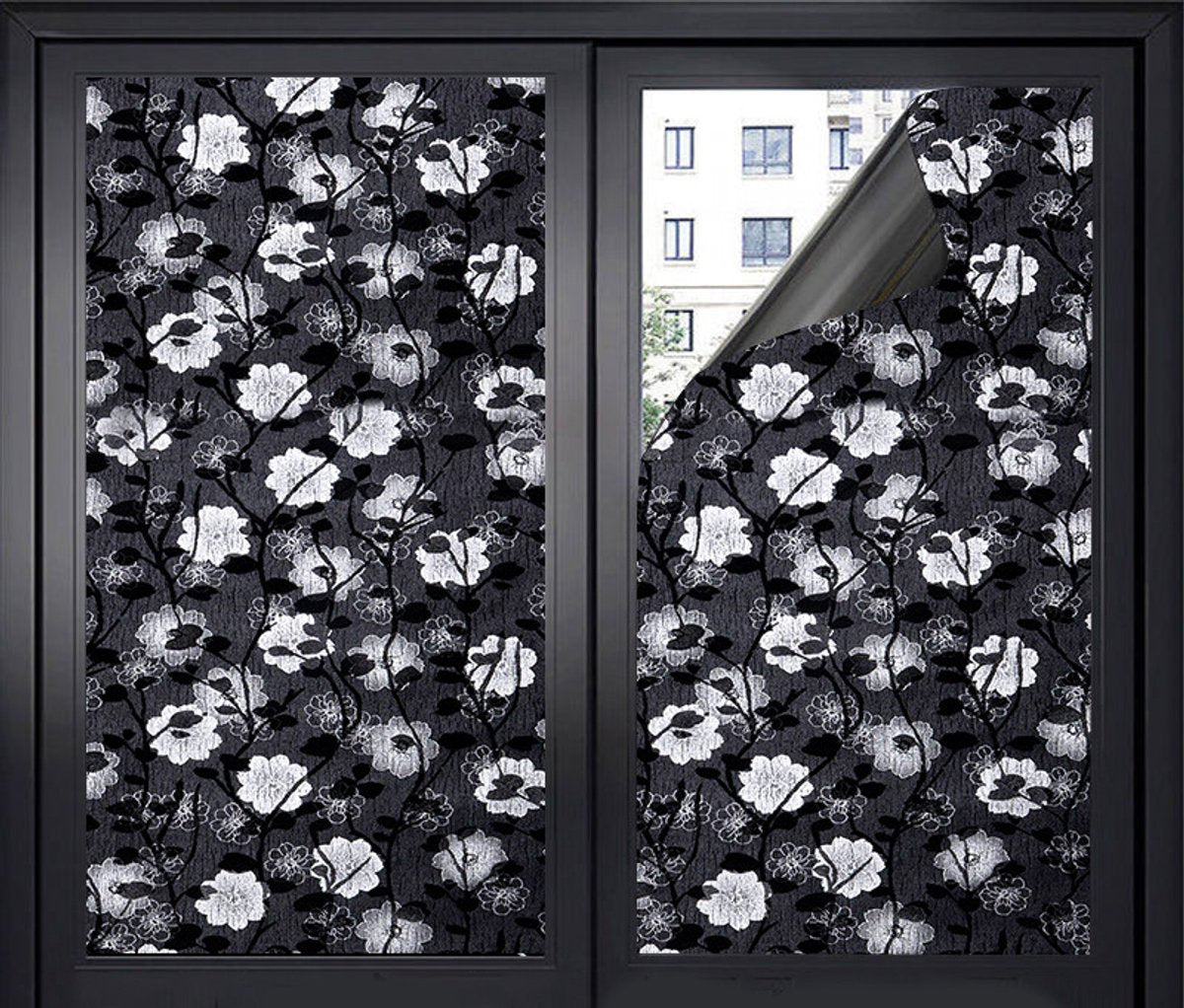 Window Film - Blackout Window Film - Blackout Window Film - Sun Protection - Anti-glare - Adhesive Window Film - Blackout Cloth - Black - Including scraper - Easy installation - Window sticker - 45x100cm - Supplied with self-adhesive backing - F