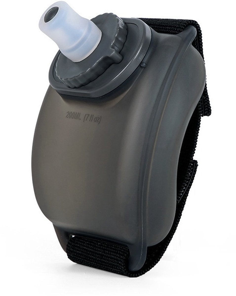 Wrist water bottle, sports cup, 200ml, silicone, hands-free, black