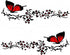 2 pieces - Car sticker - Car stickers - butterfly flower stickers - PET - black and red - 30*11 cm - Non-reflective - for body hood home decoration