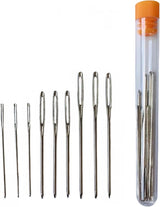 Needles with Eye Set - 9 pieces - 3 Sizes - Knitting Needles - Open Eye Needles - Large Eye Sewing Needles - Embroidery Thread Needle - Size 5.2 cm 6 cm 7 cm - Carbon Steel - Silver - for Handmade Yarn