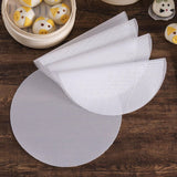 8 pieces Silicone Steam Mat - 32 cm - Reusable - Baking Mats - With Non-stick Coating - Steam Paper - For Dumplings, Buns, Dim Sum - Round - White