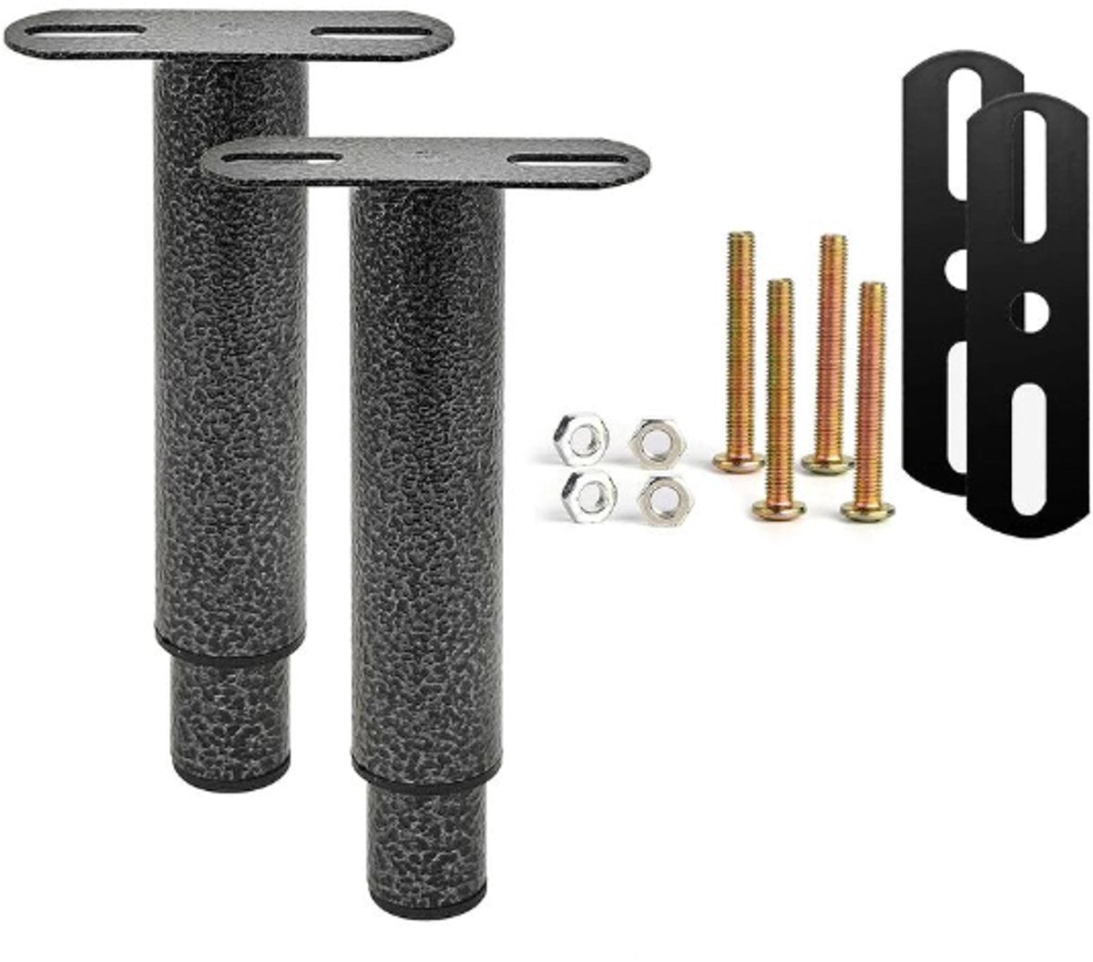 Bed frame support leg - bed legs - box spring legs - 2 pieces - 18 to 33 cm - iron - gray - adjustable furniture leg - retractable - for slatted bases, metal bed base, wardrobe, sofa