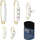 5 Pieces - 5 Styles Pin - Button Pins for Jeans - No Sew Jeans Button Pins - Brooch - Pin Closure Decollete - 75mm - Gold - Metal - White Pearl