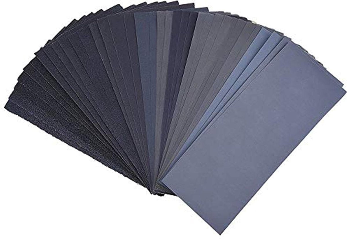 Sandpaper set - 36 pieces - Grit 320/400/ 600/800/ 1000/1200/ 1500/2000/ 2500/3000/ 4000/5000 - Car polishing / Furniture / Metal