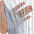 Fly screen curtain - Door curtain - Glitter mosquito net - Anti-fly door curtain - 100 x 200 cm - With silver thread - Polyester - white - Decorative curtain - Mosquito net