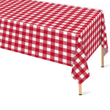 Tablecloths - Tablecloth - PEVA - Rectangular tablecloth - Water-repellent - Indoor and outdoor - Picnic tablecloth - Red checked tablecloth - Suitable for picnics, camping and parties - 137 x 274cm - Red