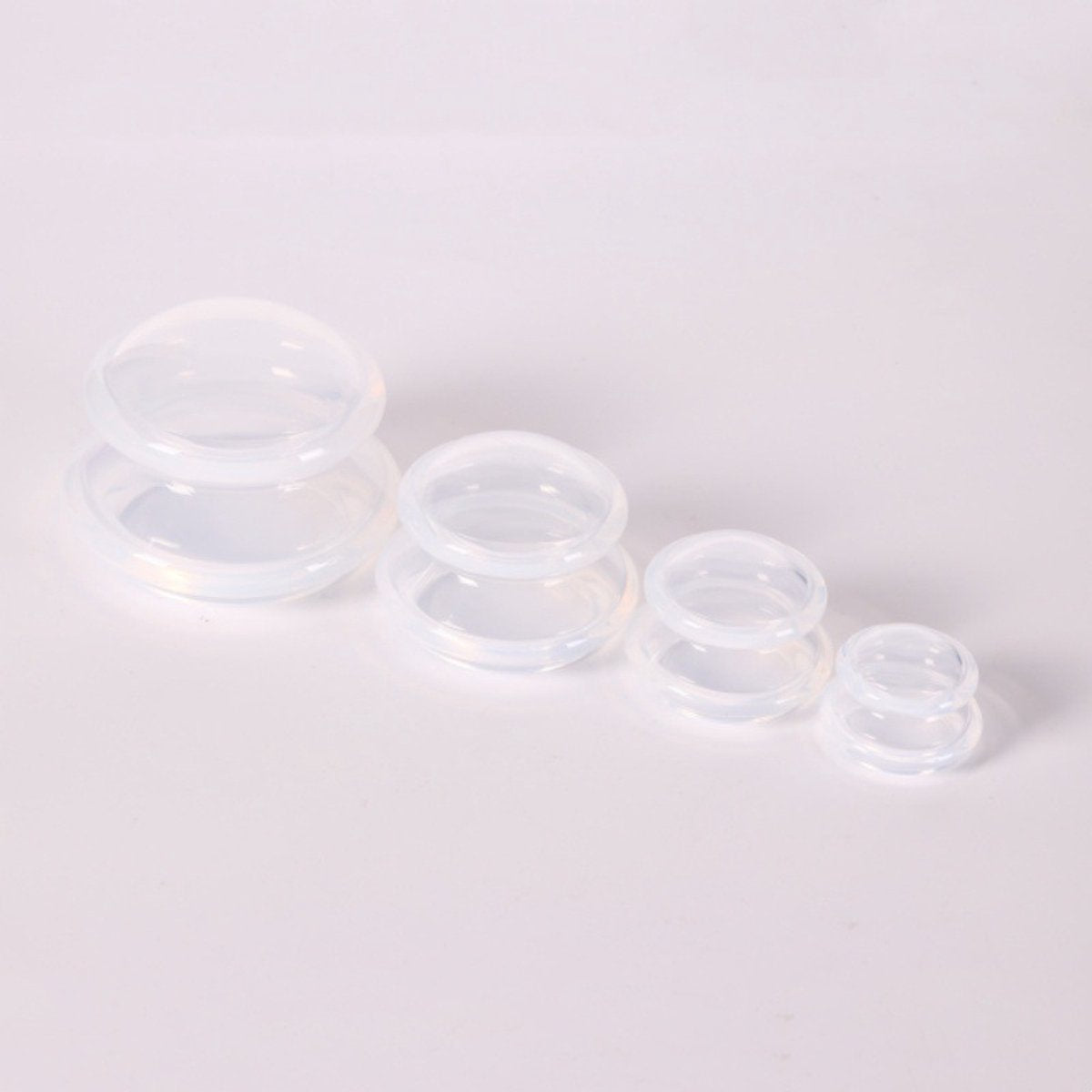 4 pieces silicone cups - Cupping cups - Cupping Set - Cellulite Cups - Cupping For Cellulite - vacuum cup - For reducing cellulite anti-aging relieves pain and joints for buttocks, neck, body - Transparent