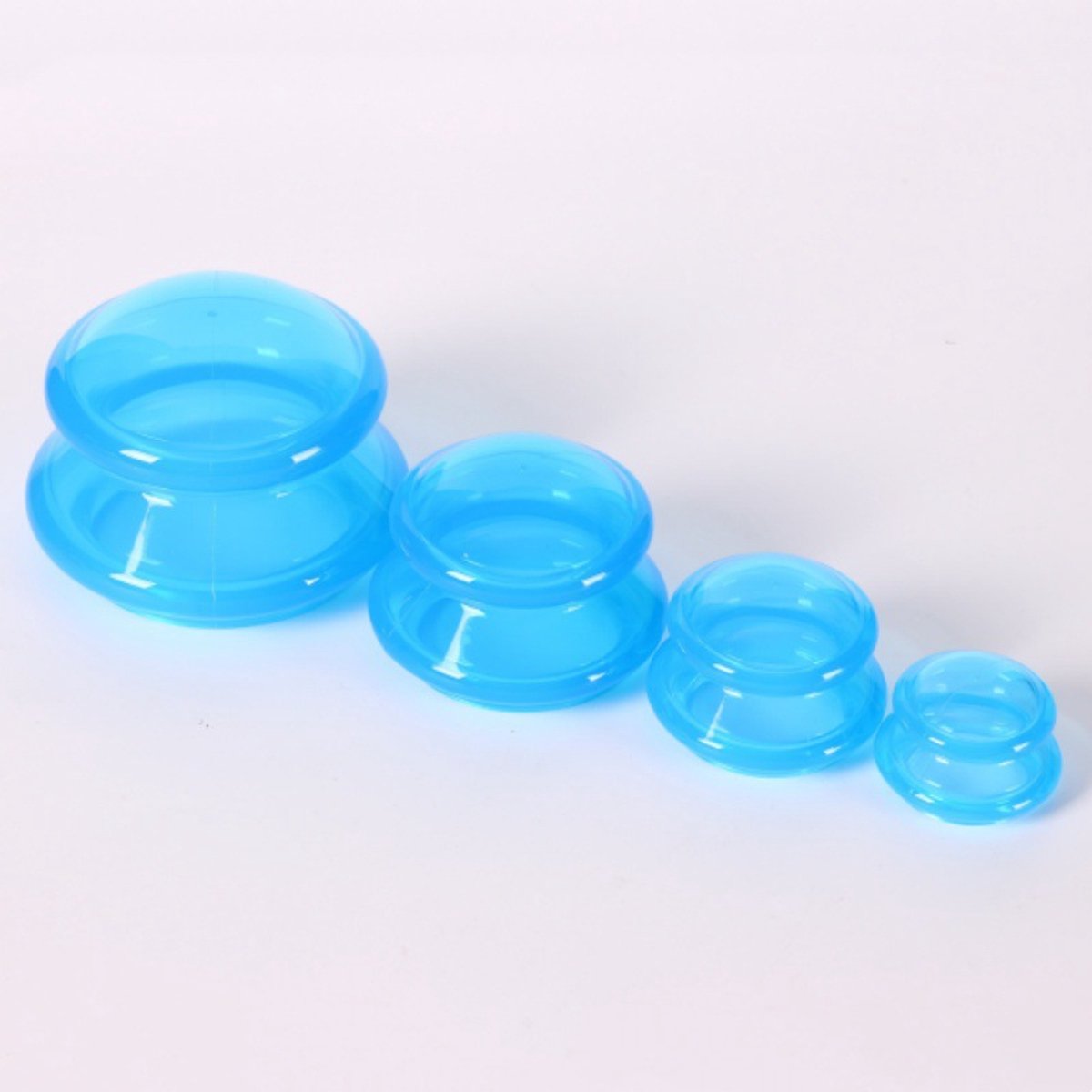 4-piece Cupping cup - Cupping cups - silicone cups - Cupping Set - Cupping For Cellulite - vacuum cup - For reducing cellulite anti-aging relieves pain and joints for buttocks, neck, body - blue
