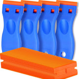 Cleaning Scraper - 4 Pieces (With 100 Blades) - Ceramic Hob Scraper/Car Film Scraper - Glass Scraper - Hob Scraper