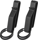 Keychain - 2 Pieces - Belt Keychain - Tactical Keychain - Duty Belt Keychain - Key Clip - Key Ring - Belt Clip - With Keyrings - Stealth Belt Loop Keychain Holder - 7.3*1.2*2.3 cm - Black