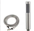 Shower head with 1.5m hose - Hand shower - Universal - Water saving - High pressure - Anti-kink hose - Brushed silver - Stainless steel and ABS - 19*3 cm - 1/2" thread