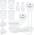 2 set - Roller blind system - roller blind fitting - bead chain - Curtain parts - window decoration accessories - roller blind chain - replacement repair kit for roller blinds - for Ø25 MM roller blind tube - with P-clips and screws - White