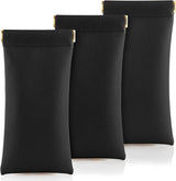 3 Pieces - Glasses Case - 18.5*9cm - Black - Soft Glasses Case - Portable Glasses Case - With Squeeze Lid - Anti-scratch - PU Leather Glasses Case - Storage Bag - Storage Box - For Women and Men