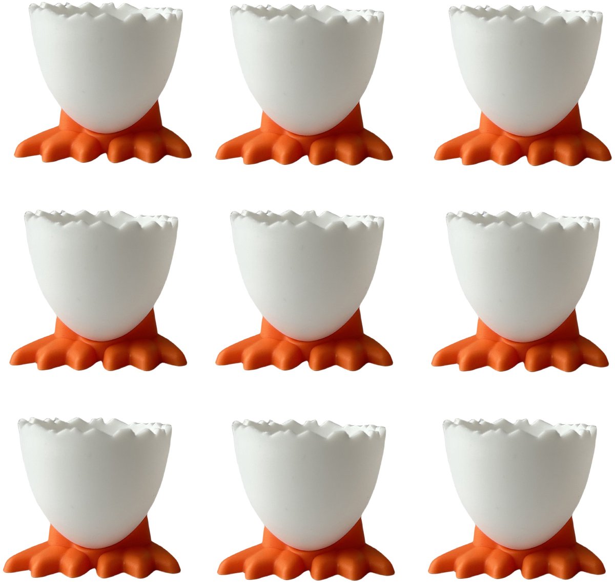 Egg Cups - 9 pieces - Egg Holder - Egg Rack - PP - Egg Cups - Table/Kitchen Items - Egg Storage - White