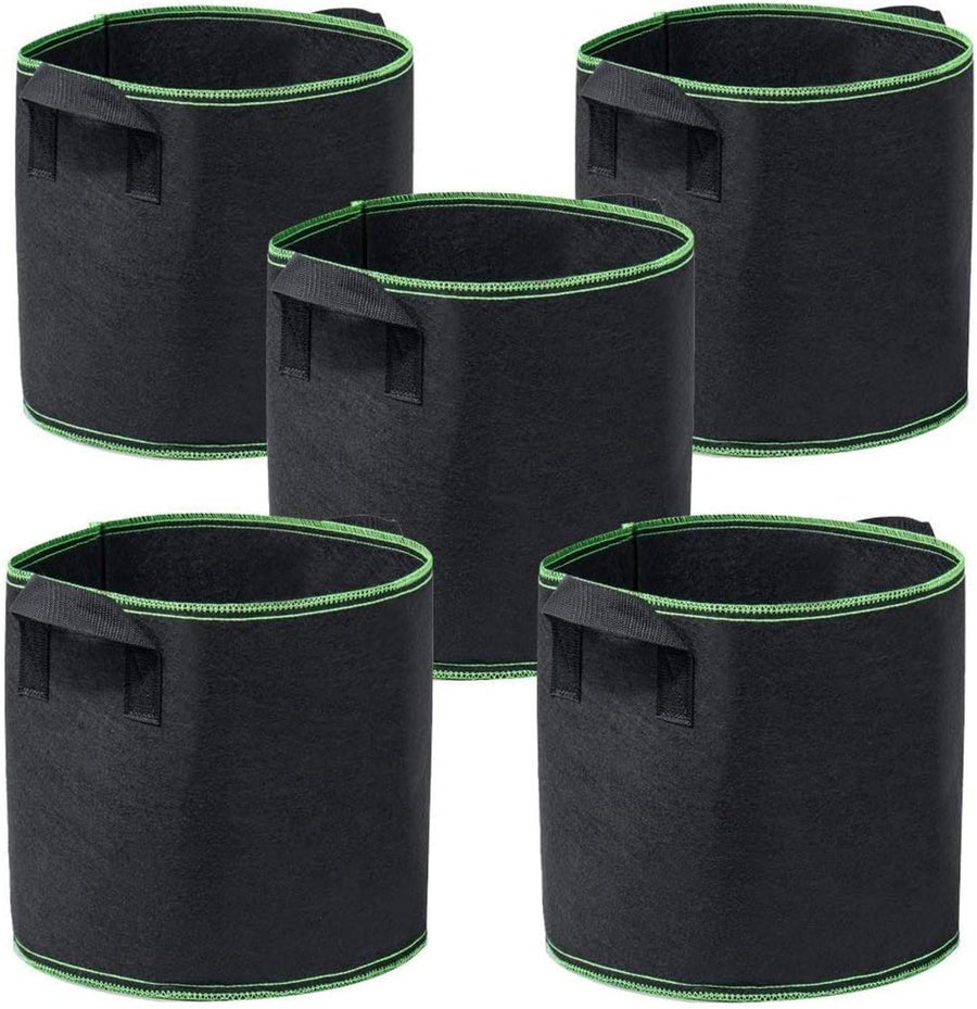 5 pieces - Plant growing bag - Grow bag - 10 Gallon - Grow pot - Plant bag - Sustainable - Reusable - Plant basket - Flowers - 40x30 CM - Black - non-woven fabric