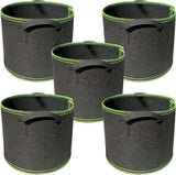 5 pieces - Plant growing bag - Grow bag - 5 Gallon - Grow pot - Plant bag - Sustainable - Reusable - Plant basket - Flowers - 25x30 CM - Black - non-woven fabric