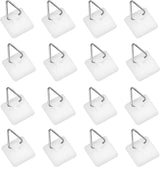 Self-adhesive hooks - 16 pieces - 2 kg Load capacity - Adhesive hooks - Wall picture hangers - Picture hangers - Picture hanging hooks - For displaying decorative pictures and wall art - White