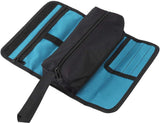 Tool roll - Tool bag - Tool pouch - Cosmetic bag - Storage bag - Tool bags - Universal - 24 x 36 cm - black/blue - Foldable - polyester - Suitable for electricians and technicians - with wrist strap