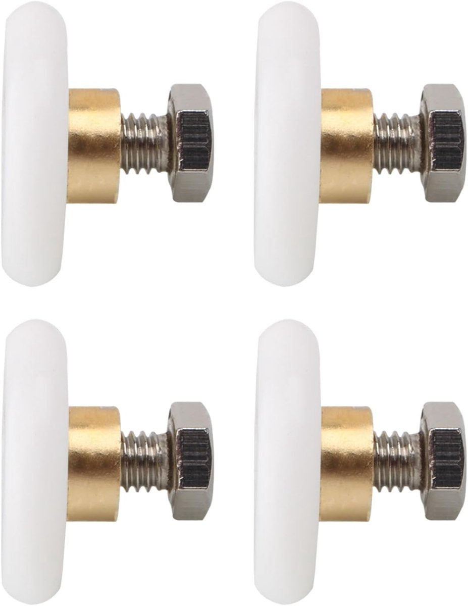 4 pieces - Shower door caster - Shower door wheels - Shower wheels - Sliding door wheels - Shower cabin wheels - diameter 19mm - Replacement parts for bathroom - nylon