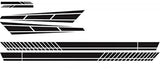 Car sticker - 6 pieces/3 pairs/1 set - Stripe side sticker - Graphic sticker - PET - Black - For car decoration