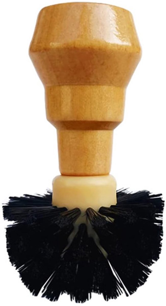 Coffee Brush - Cleaning Brush - Wood - PP - Filter Basket Portafilter Cleaning Brush - Barista Accessories - Suitable for coffee filters with a diameter of 58 mm - 6 * 10.2 cm - Light Brown